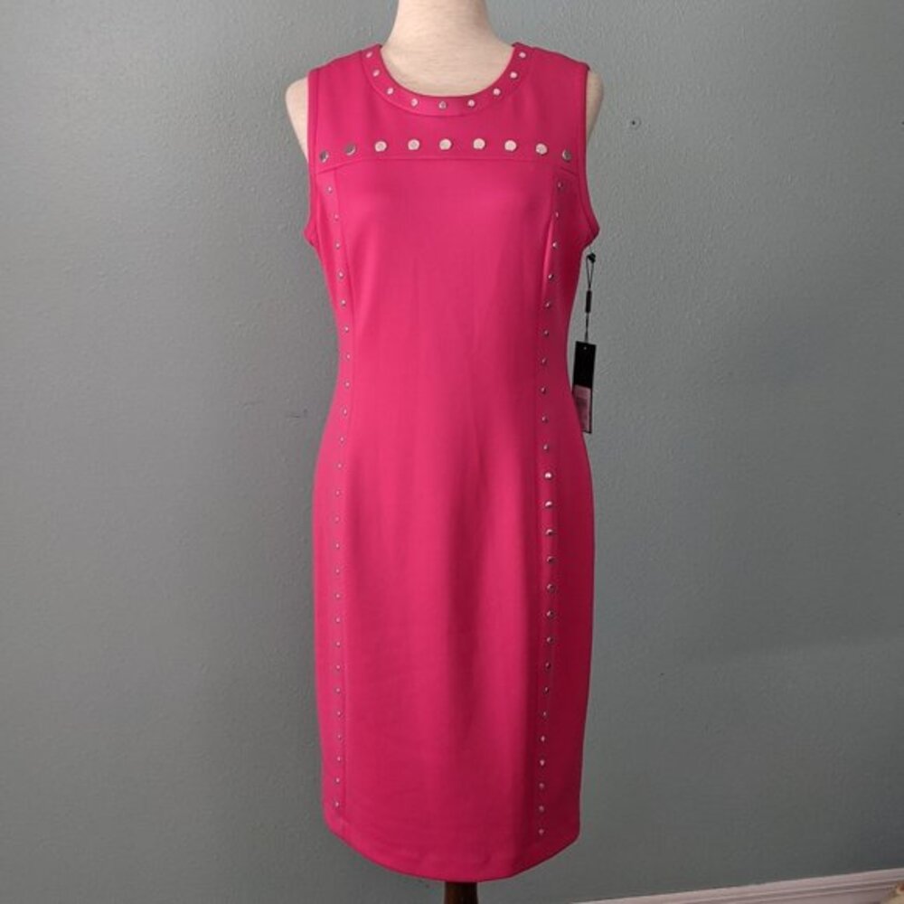 NWT Karl Lagerfeld hot pink sleeveless dress 10